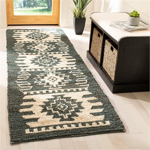 Safavieh Bohemian 2'6&quot x 8' Hand Loomed Jute Runner Rug in Gray