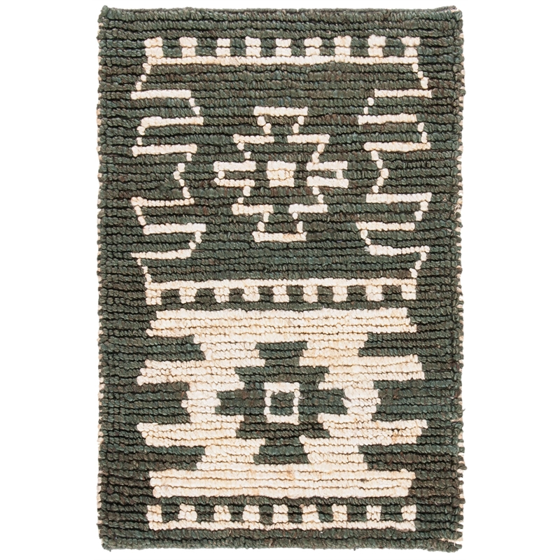 Safavieh Bohemian 3' x 5' Hand Loomed Jute Rug in Gray and Beige