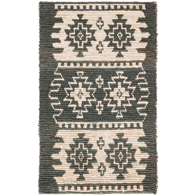 Safavieh Bohemian 4' x 6' Hand Loomed Jute Rug in Gray and Beige