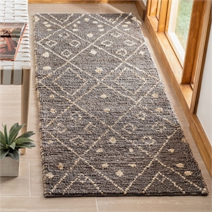 Safavieh Bohemian 2'6&quot x 8' Hand Loomed Jute Runner Rug in Gray