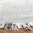Safavieh Braided 3' Round Hand Woven Rug in Light Gray