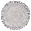 Safavieh Braided 3' Round Hand Woven Rug in Light Gray