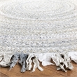 Safavieh Braided 6' Round Hand Woven Rug in Light Gray