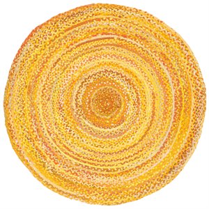 Safavieh Braided 3' Round Hand Woven Rug in Gold