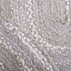 Safavieh Braided 3' Round Hand Woven Rug in Light Gray