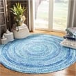 Safavieh Braided 3' Round Hand Woven Rug in Turquoise