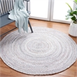 Safavieh Braided 4' Round Hand Woven Rug in Turquoise