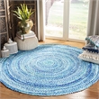Safavieh Braided 6' Round Hand Woven Rug in Turquoise