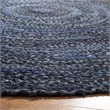 Safavieh Braided 5' Round Hand Woven Rug in Navy and Black