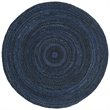 Safavieh Braided 5' Round Hand Woven Rug in Navy and Black