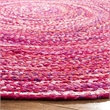 Safavieh Braided 3' Round Hand Woven Rug in Pink and Fuchsia