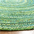 Safavieh Braided 4' Round Hand Woven Rug in Green