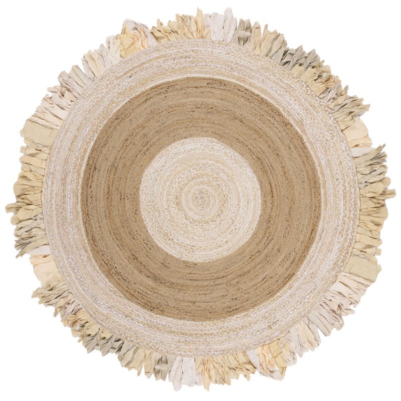Safavieh Cape Cod 5' Round Hand Woven Jute Rug in Beige and Natural