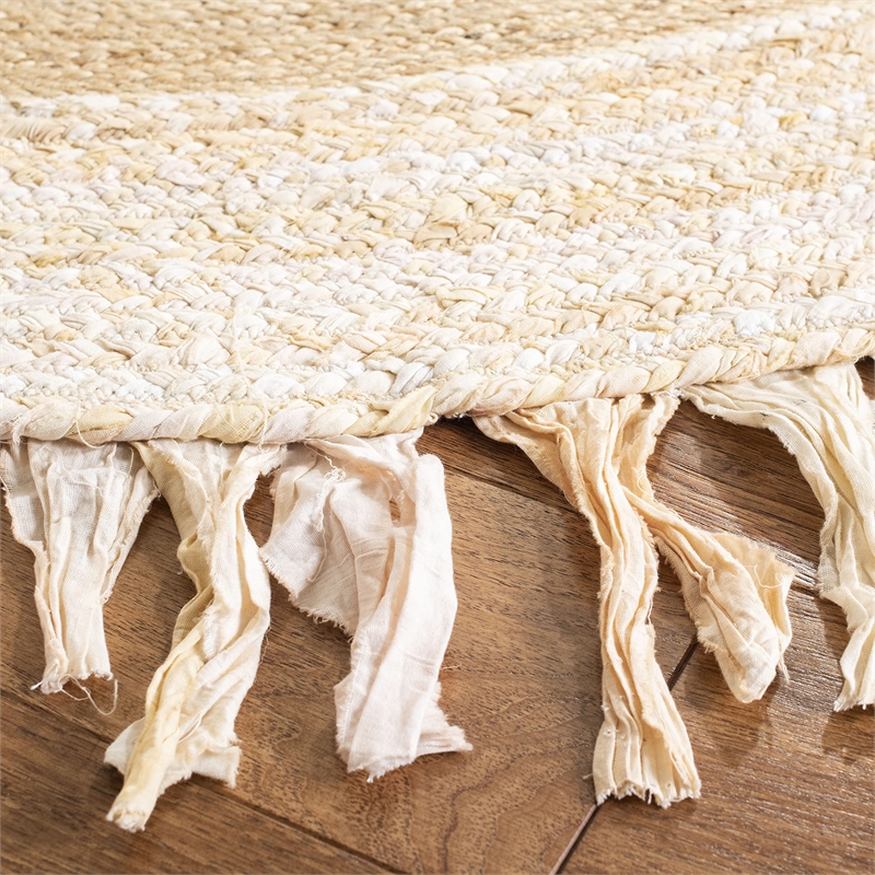 Safavieh Cape Cod 6' Round Hand Woven Jute Rug in Beige and Natural