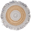 Safavieh Cape Cod 4' Round Hand Woven Jute Rug in Gray and Natural