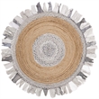 Safavieh Cape Cod 4' Round Hand Woven Jute Rug in Gray and Natural