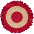 Safavieh Cape Cod 4' Round Hand Woven Jute Rug in Red and Natural