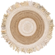 Safavieh Cape Cod 4' Round Hand Woven Jute Rug in Pink and Natural