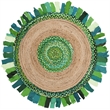 Safavieh Cape Cod 3' Round Hand Woven Jute Rug in Green and Natural