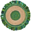 Safavieh Cape Cod 4' Round Hand Woven Jute Rug in Green and Natural