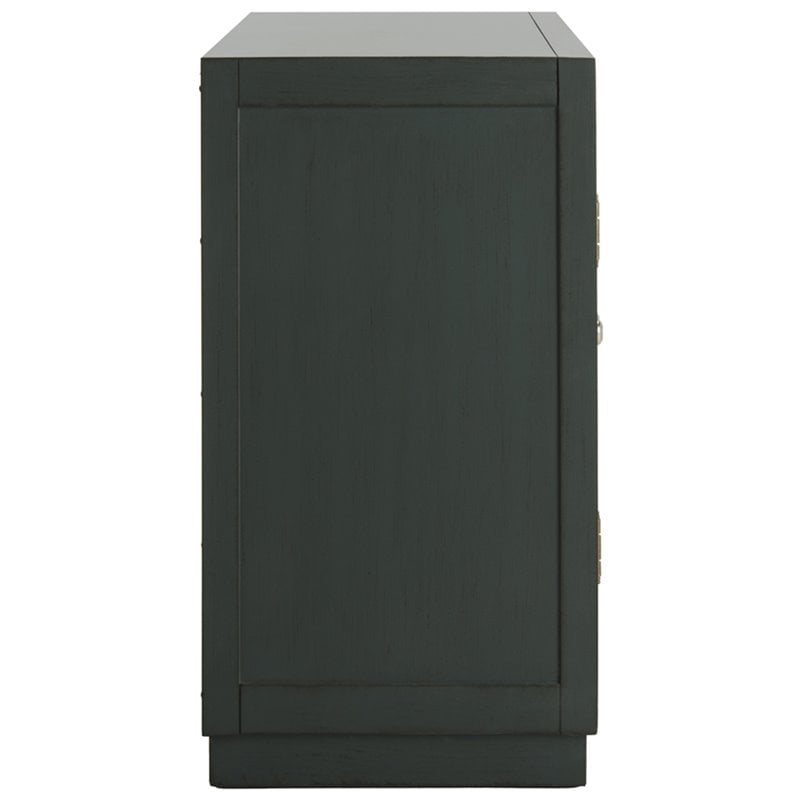 Safavieh Kaia Mirrored Accent Chest in Steel Teal
