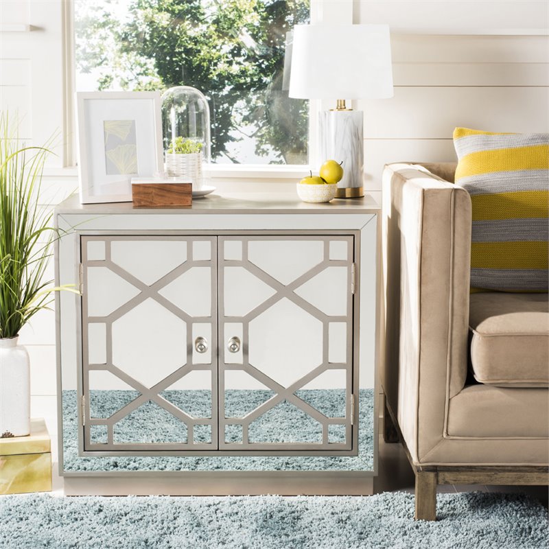 Safavieh Juniper Mirrored Accent Chest in Champagne