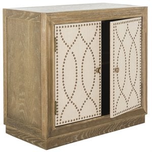 Safavieh Yuna Accent Chest in Rustic Oak and Beige