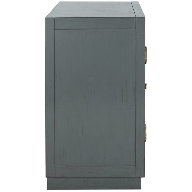 Safavieh Yuna Accent Chest in Steel Teal and Gold