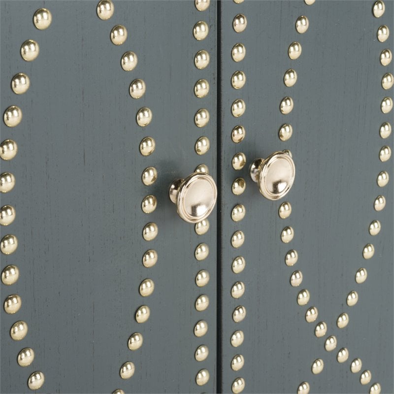 Safavieh Yuna Accent Chest in Steel Teal and Gold