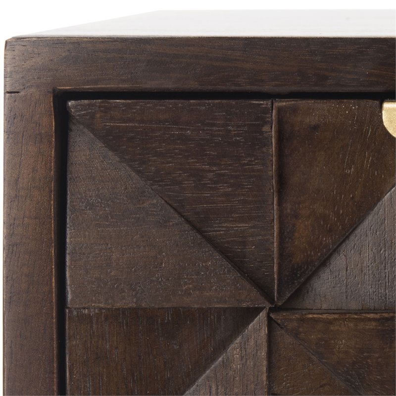 Safavieh Zinnia 3 Drawer Accent Chest in Walnut