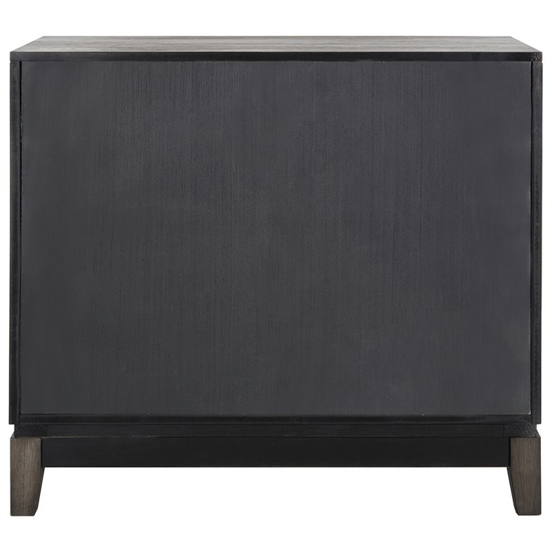 Safavieh Shannon Mirrored Accent Chest in Gray Wash and Walnut