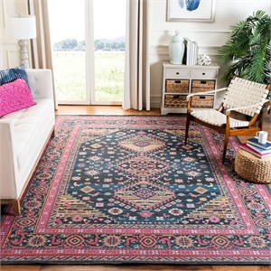 Safavieh Classic Vintage 4' x 6' Rug in Navy and Pink