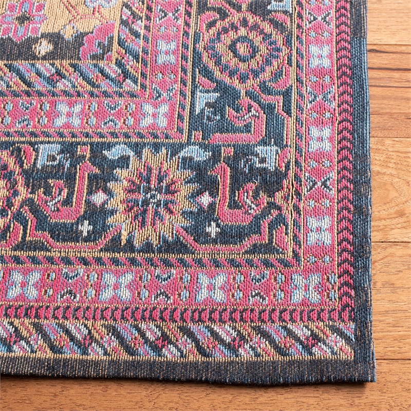 Safavieh Classic Vintage 5' x 8' Rug in Navy and Pink