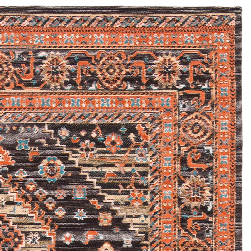 Safavieh Classic Vintage 5' x 8' Rug in Black and Rust