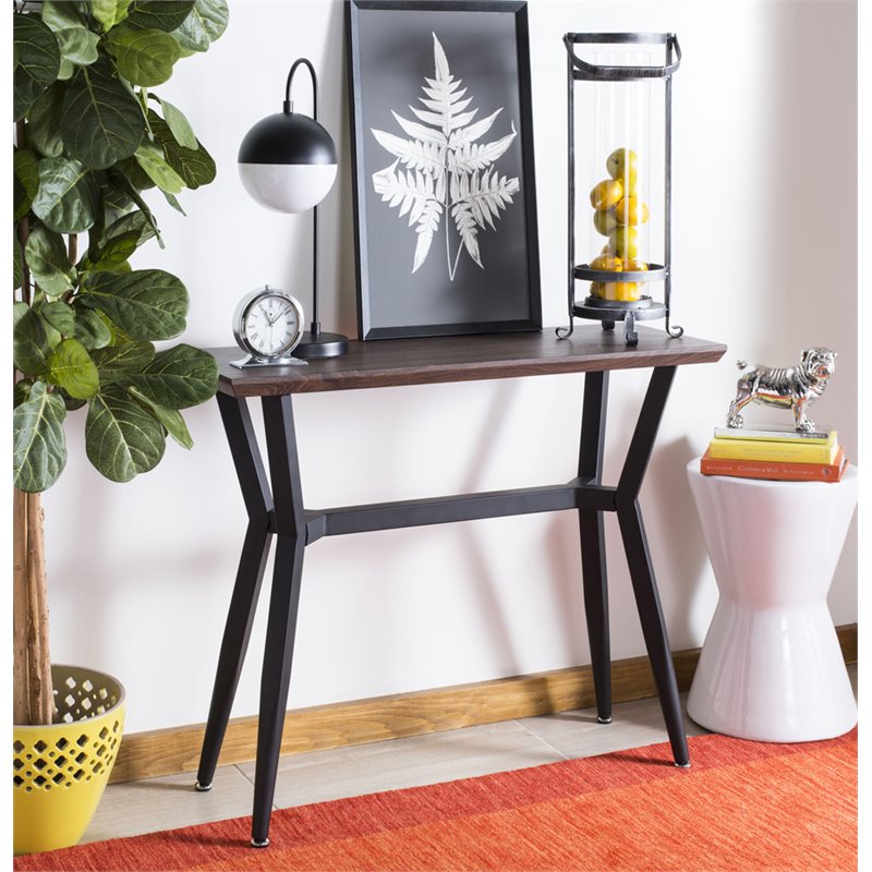 Safavieh Andrew Console Table in Brown and Black