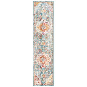 Safavieh Crystal 2'2&quot x 15' Runner Rug in Light Blue and Fuchsia