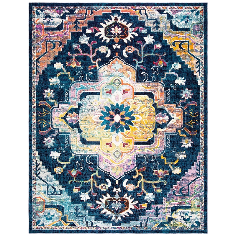 Safavieh Crystal 9' x 12' Rug in Navy Fuchsia