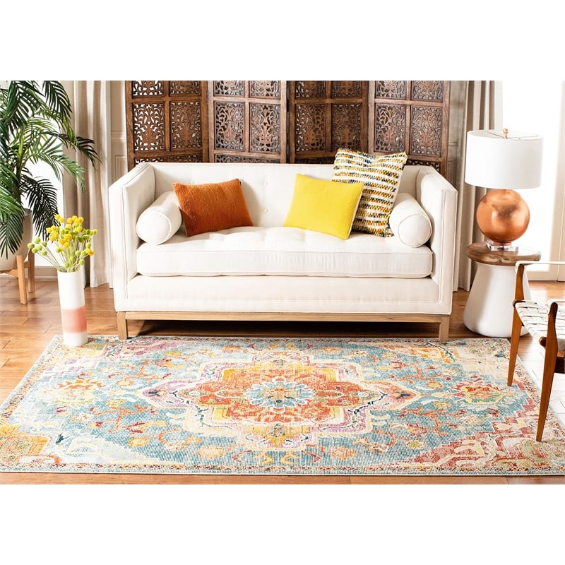 Safavieh Crystal 9' x 12' Rug in Teal and Red