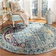 Safavieh Crystal 5' Round Rug in Teal and Purple
