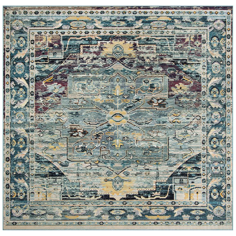 Safavieh Crystal 5' Square Rug in Teal and Purple