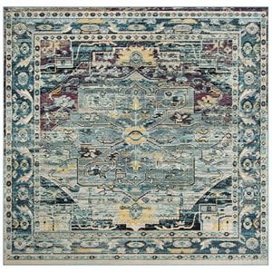 Safavieh Crystal 5' Square Rug in Teal and Purple