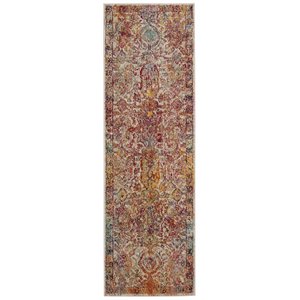 Safavieh Crystal 2'2&quot x 9' Runner Rug in Light Blue and Orange