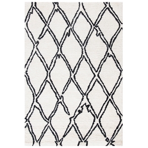 Safavieh Casablanca 4' x 6' Hand Tufted Wool Rug in Ivory and Black