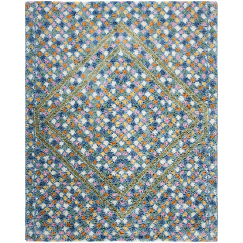 Safavieh Casablanca 8' x 10' Hand Tufted Wool Rug in Ivory and Blue