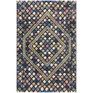 Safavieh Casablanca 4' x 6' Hand Tufted Wool Rug in Blue and Gold