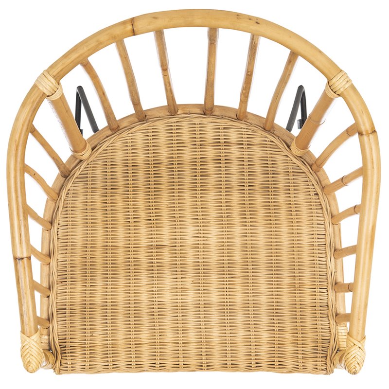 Safavieh Siena Rattan Dining Arm Chair in Natural and Black