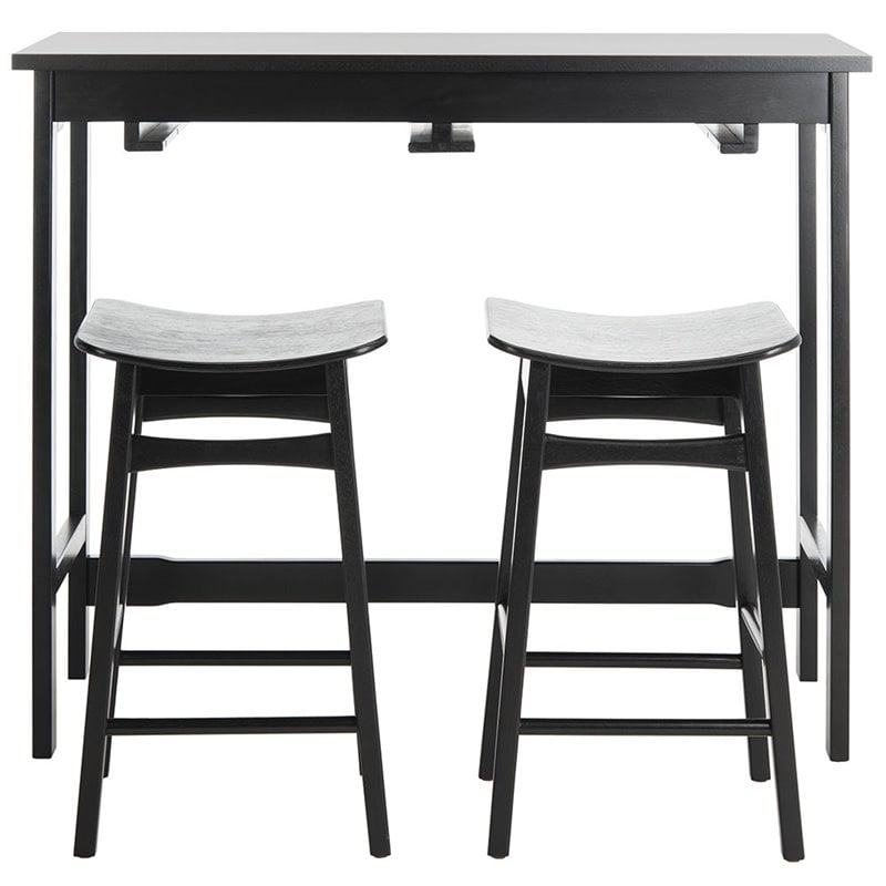 Safavieh Colbie 3 Piece Counter Height Dining Set in Black