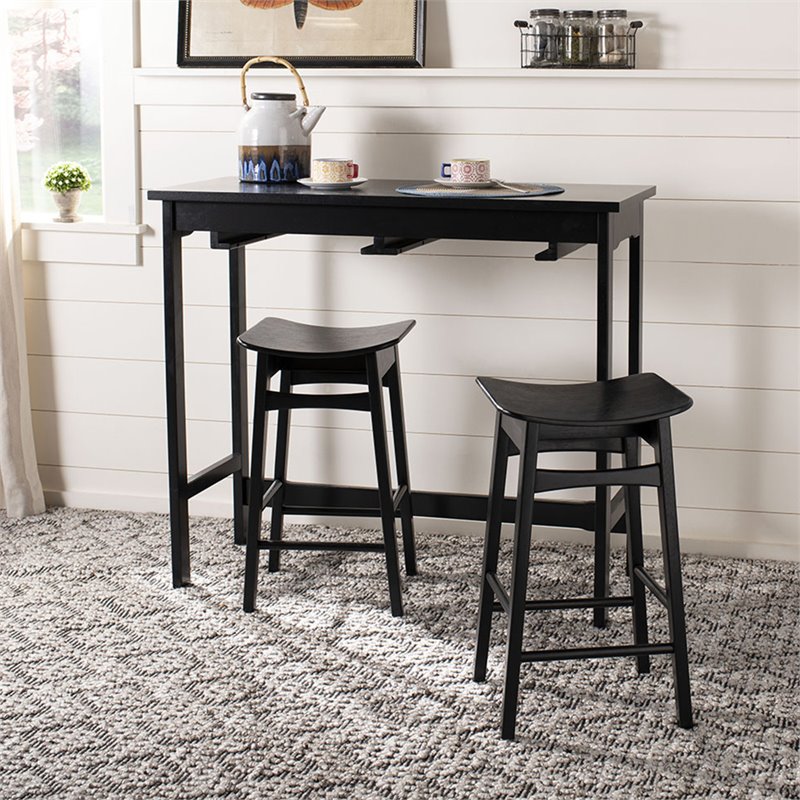 Safavieh Colbie 3 Piece Counter Height Dining Set in Black