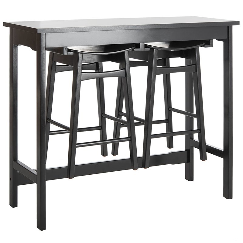 Safavieh Colbie 3 Piece Counter Height Dining Set in Black