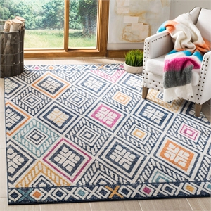 Safavieh Evoke 9' x 12' Rug in Navy and Ivory